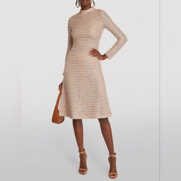 chinese dress ladies Ivory Tweed Long Sleeve Mini Dress - All Dresses main image 0